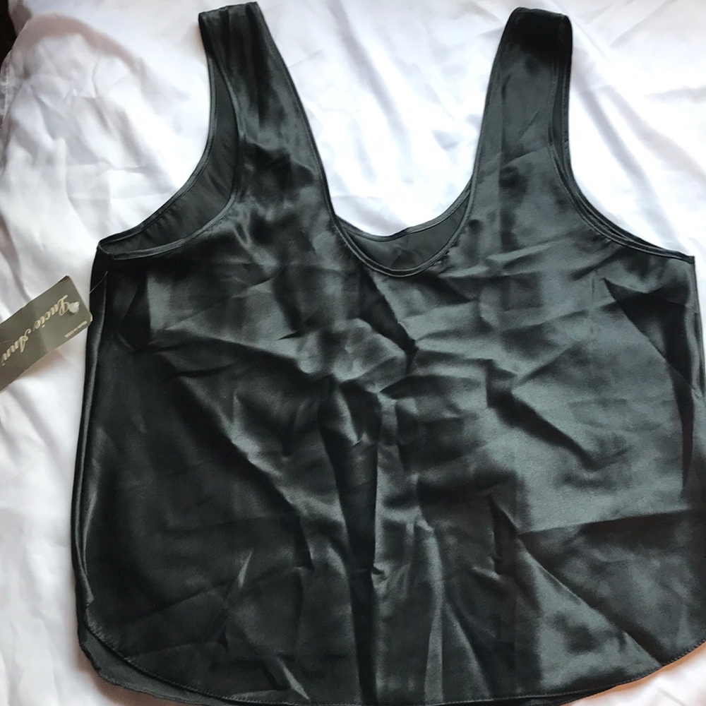 Silk black tank top